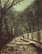 Atkinson Grimshaw Tree Shadows on the Park Wall,Roundhay Park Leeds oil on canvas